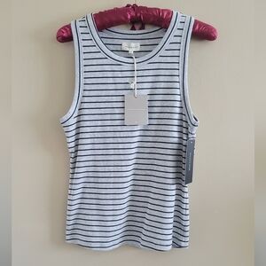 Thread & Supply | Gray and Black Striped Ribbed Tank Top NEW Large